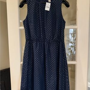 J. Crew Navy Dress with Gold Details